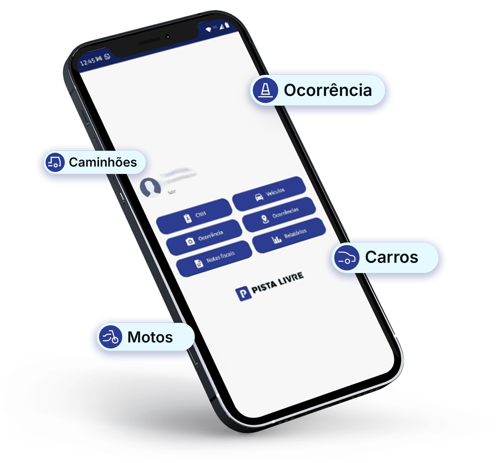 App Pista Livre em smartphones